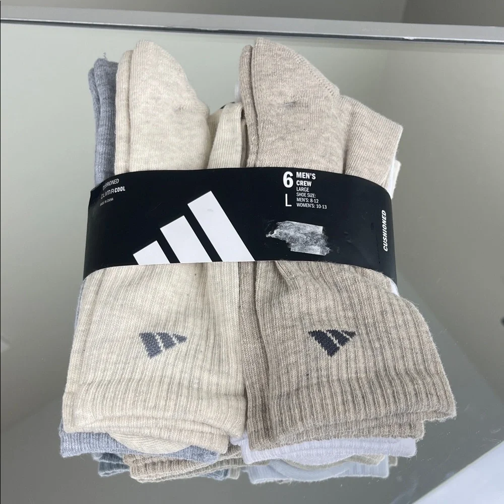 Adidas Climacool Cushioned Crew Socks 6-Pack Men's Large NWT